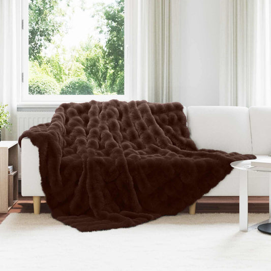 Anti-Slip Faux Rabbit Fur Blanket Olite 4 pcs Camel 25.15 kg