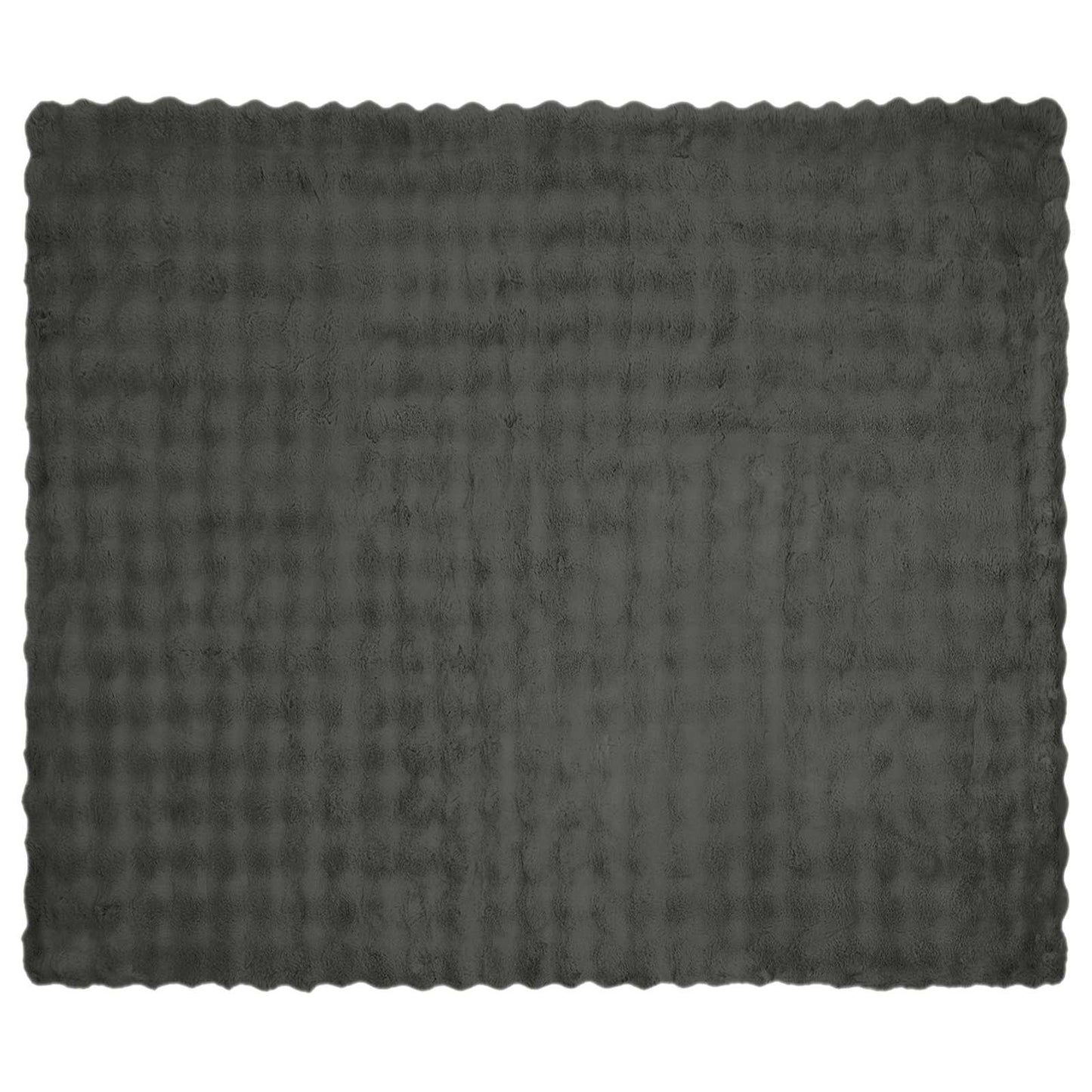 Anti-Slip Faux Rabbit Fur Blanket Olite Dark Grey 130 x 150 cm