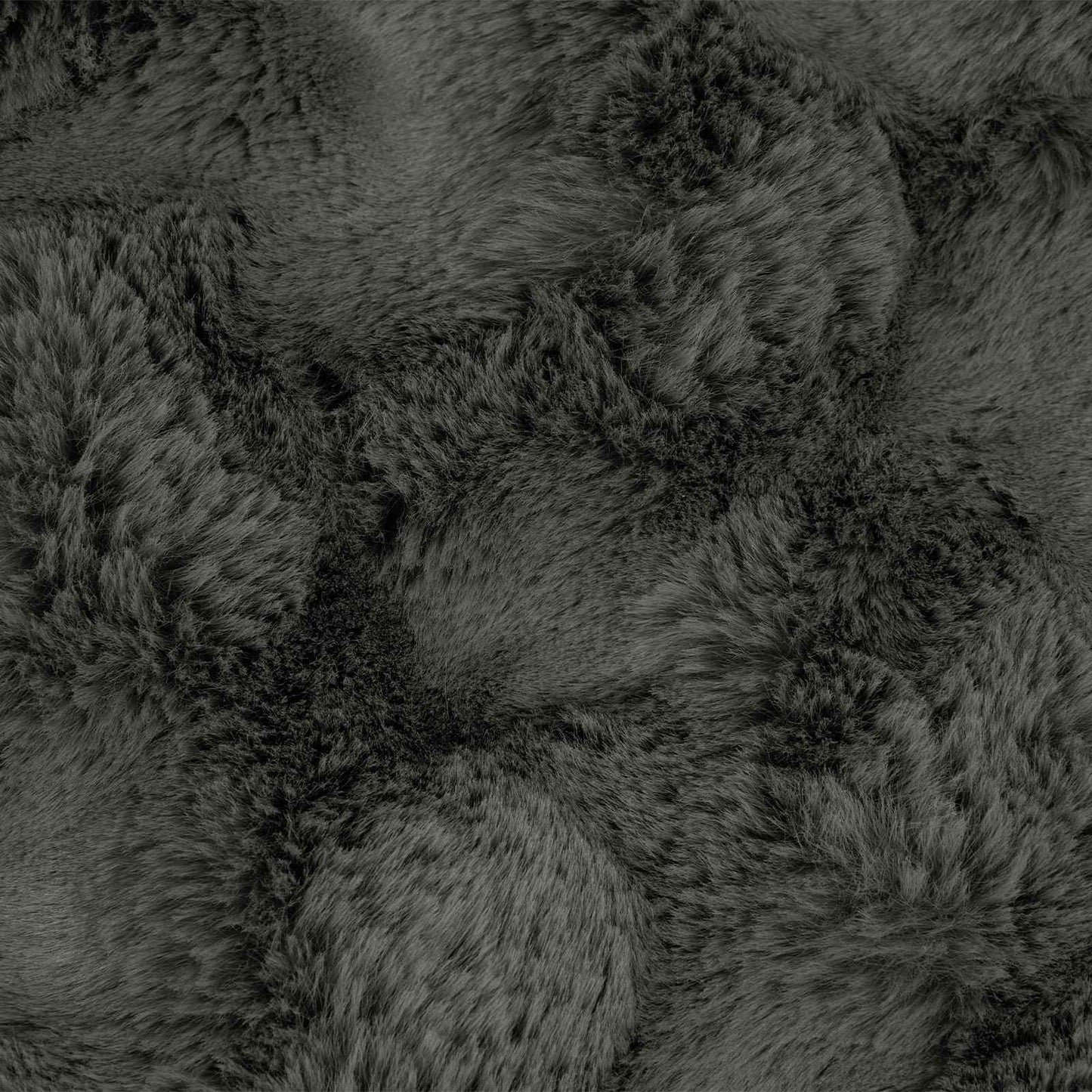 Anti-Slip Faux Rabbit Fur Blanket Olite 4 pcs Dark Grey