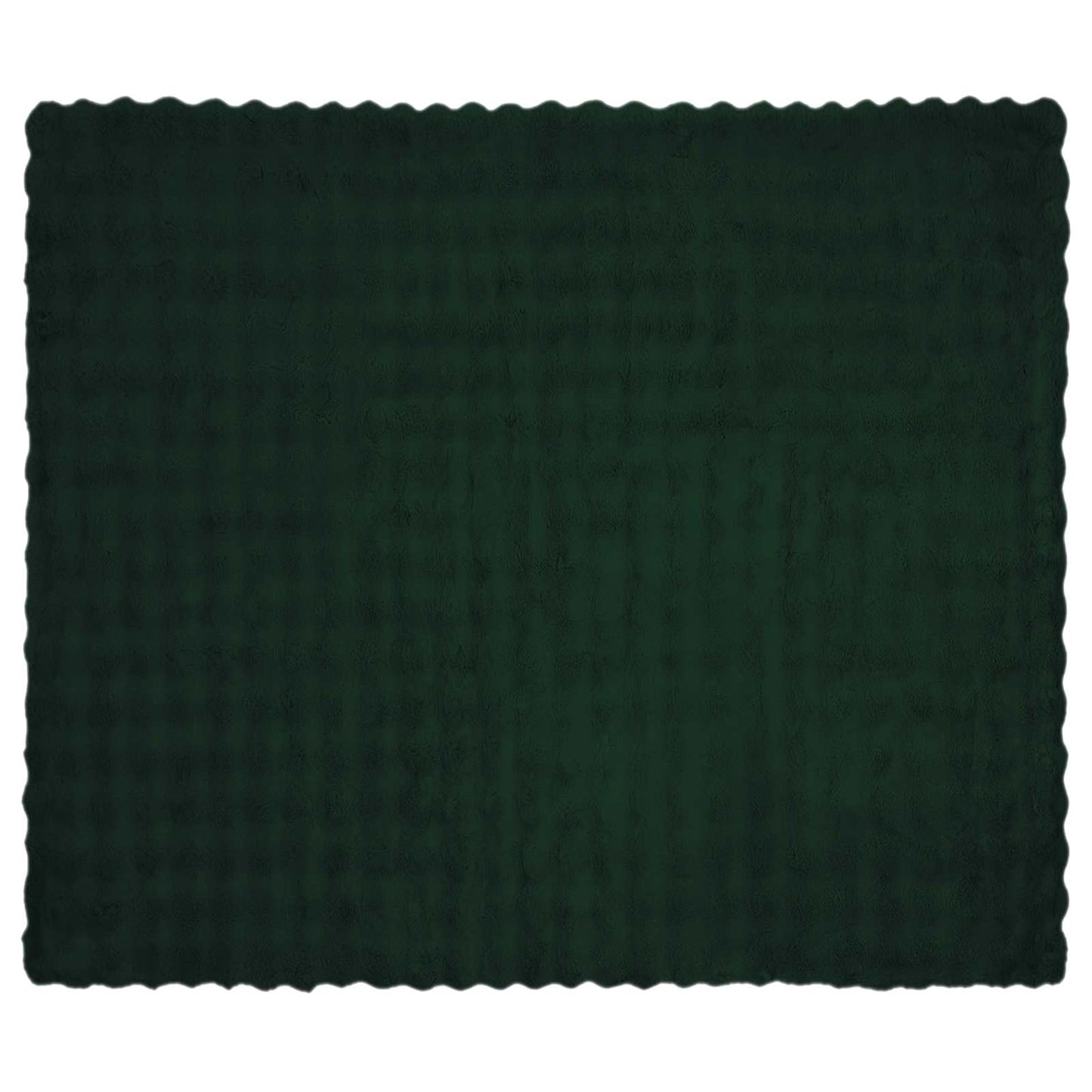 Anti-Slip Faux Rabbit Fur Blanket Olite Dark Green 220 x 240 cm