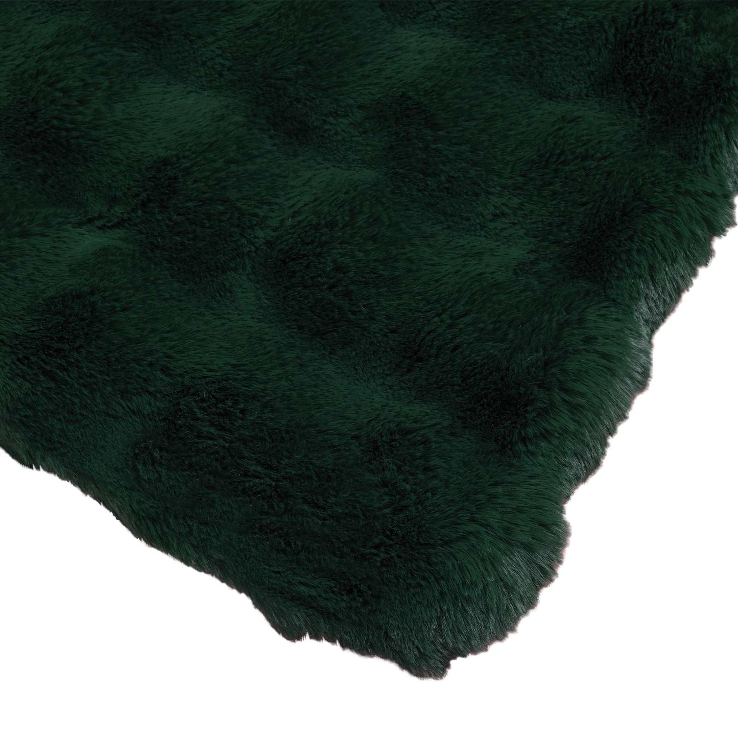 Anti-Slip Faux Rabbit Fur Blanket Olite Dark Green 240 x 270 cm