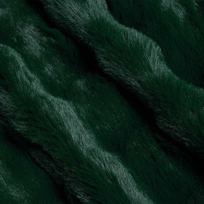 Anti-Slip Faux Rabbit Fur Blanket Olite Dark Green 240 x 270 cm