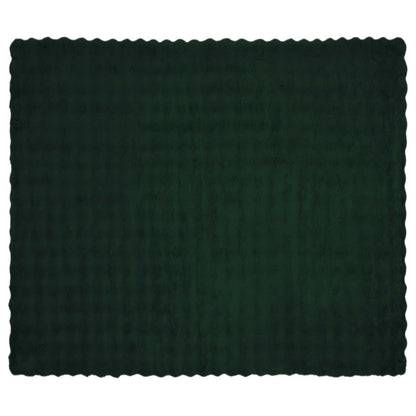 Anti-Slip Faux Rabbit Fur Blanket Olite 4 pcs Dark Green
