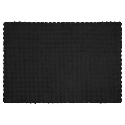 Anti-Slip Faux Rabbit Fur Blanket Olite Black 150 x 220 cm