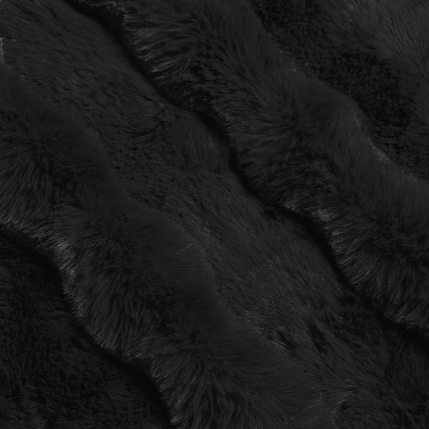 Anti-Slip Faux Rabbit Fur Blanket Olite 4 pcs Black Polyester