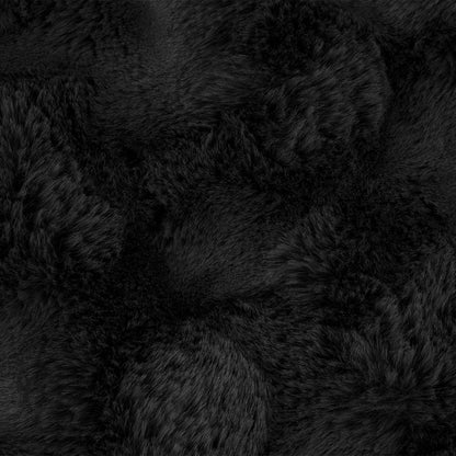 Anti-Slip Faux Rabbit Fur Blanket Olite 4 pcs Black Polyester