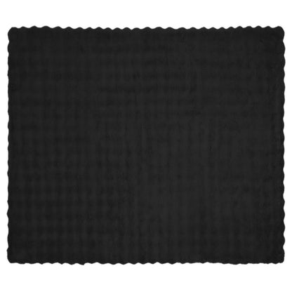 Anti-Slip Faux Rabbit Fur Blanket Olite 4 pcs Black Polyester