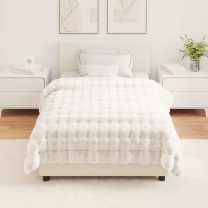 Anti-Slip Faux Rabbit Fur Blanket Olite White 130 x 150 cm