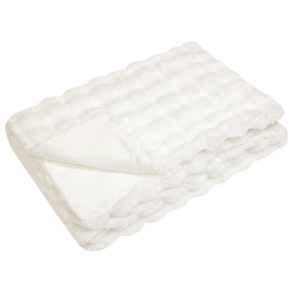 Anti-Slip Faux Rabbit Fur Blanket Olite White 130 x 150 cm