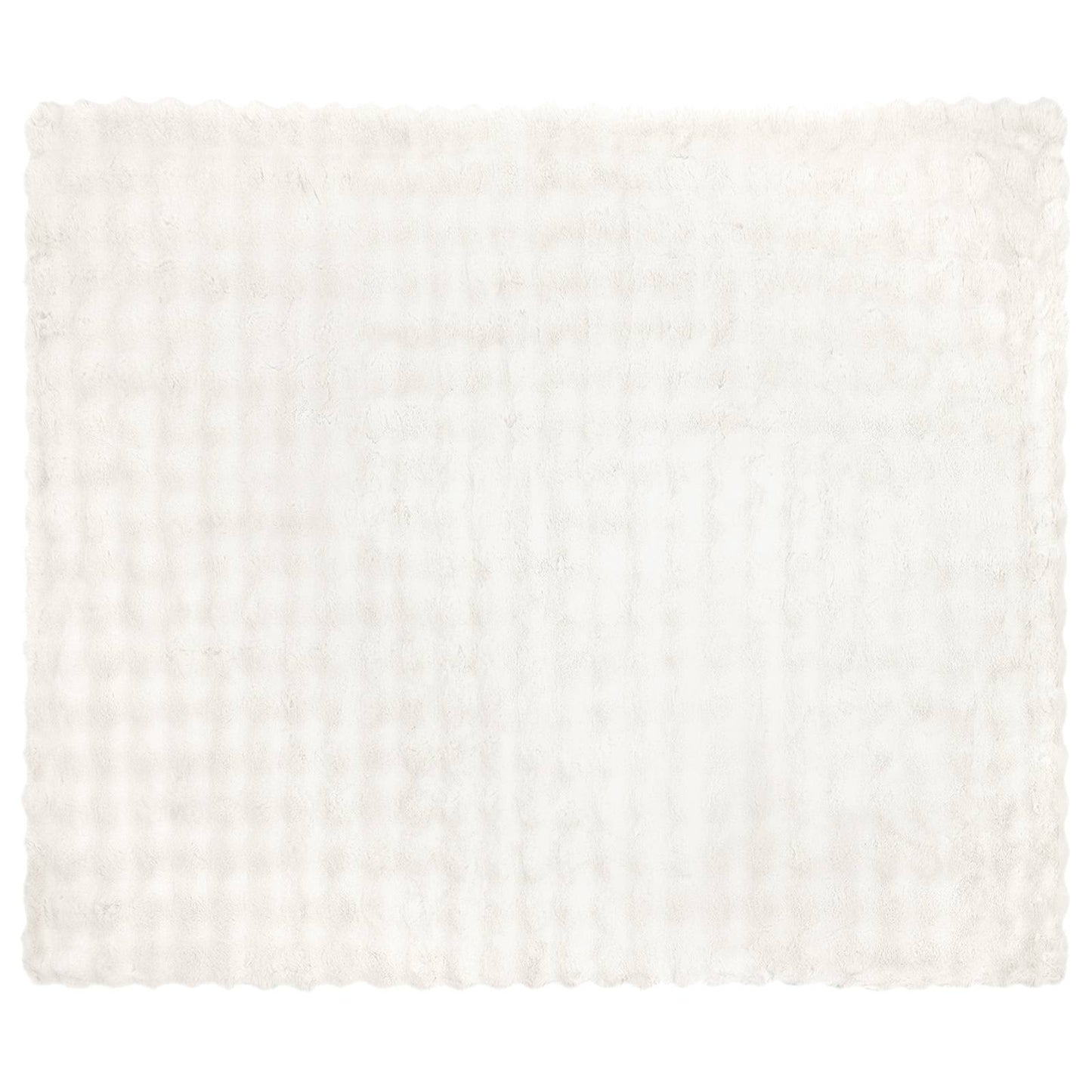 Anti-Slip Faux Rabbit Fur Blanket Olite 4 pcs White Polyester