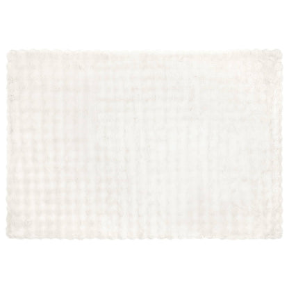 Anti-Slip Faux Rabbit Fur Blanket Olite 4 pcs White Polyester