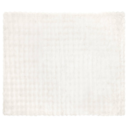 Anti-Slip Faux Rabbit Fur Blanket Olite 4 pcs White Polyester