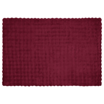 Anti-Slip Faux Rabbit Fur Blanket Olite Bordeaux Red Polyester