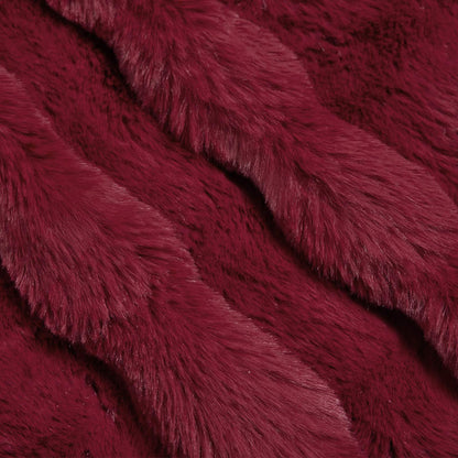 Anti-Slip Faux Rabbit Fur Blanket Olite Bordeaux Red Polyester