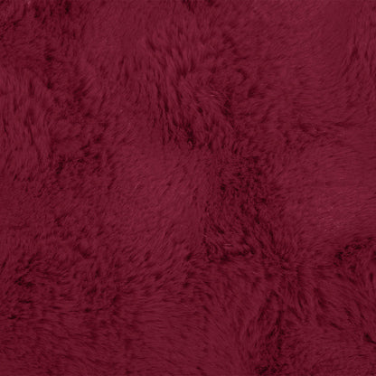 Anti-Slip Faux Rabbit Fur Blanket Olite Bordeaux Red Polyester