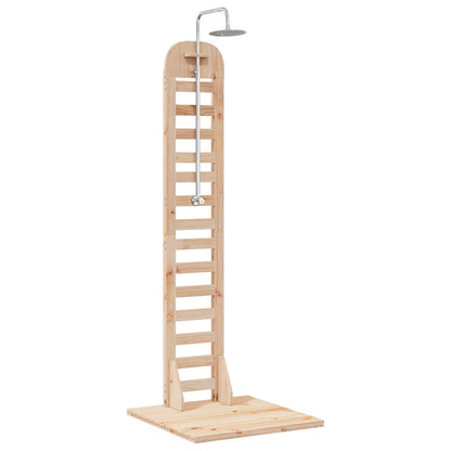 Outdoor Shower 223 cm Solid Pine Wood and Stainless Steel