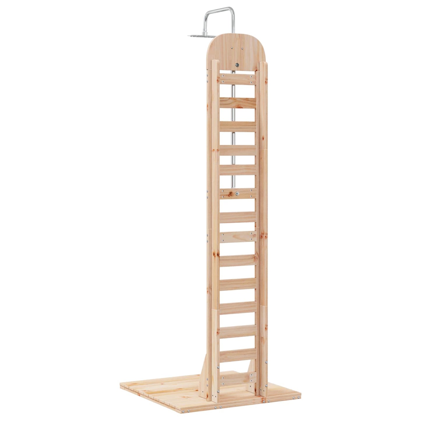Outdoor Shower 223 cm Solid Pine Wood and Stainless Steel