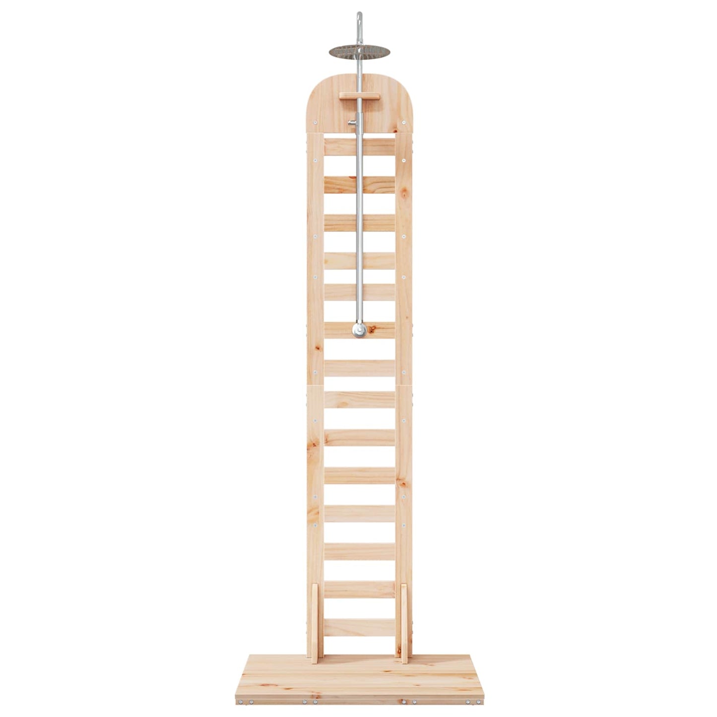 Outdoor Shower 223 cm Solid Pine Wood and Stainless Steel
