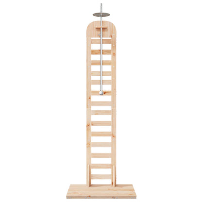 Outdoor Shower 223 cm Solid Pine Wood and Stainless Steel