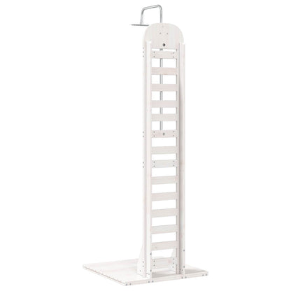 Outdoor Shower 223 cm Solid Pine Wood and Stainless Steel White