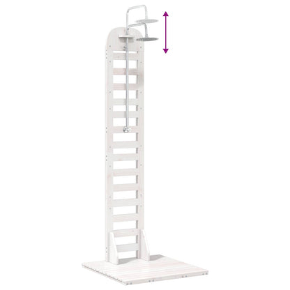 Outdoor Shower 223 cm Solid Pine Wood and Stainless Steel White
