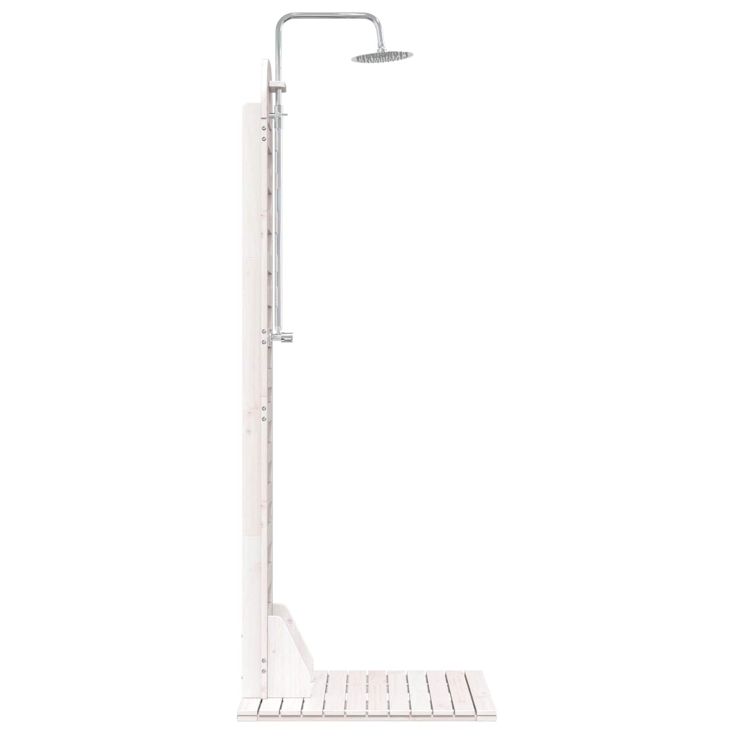 Outdoor Shower 223 cm Solid Pine Wood and Stainless Steel White