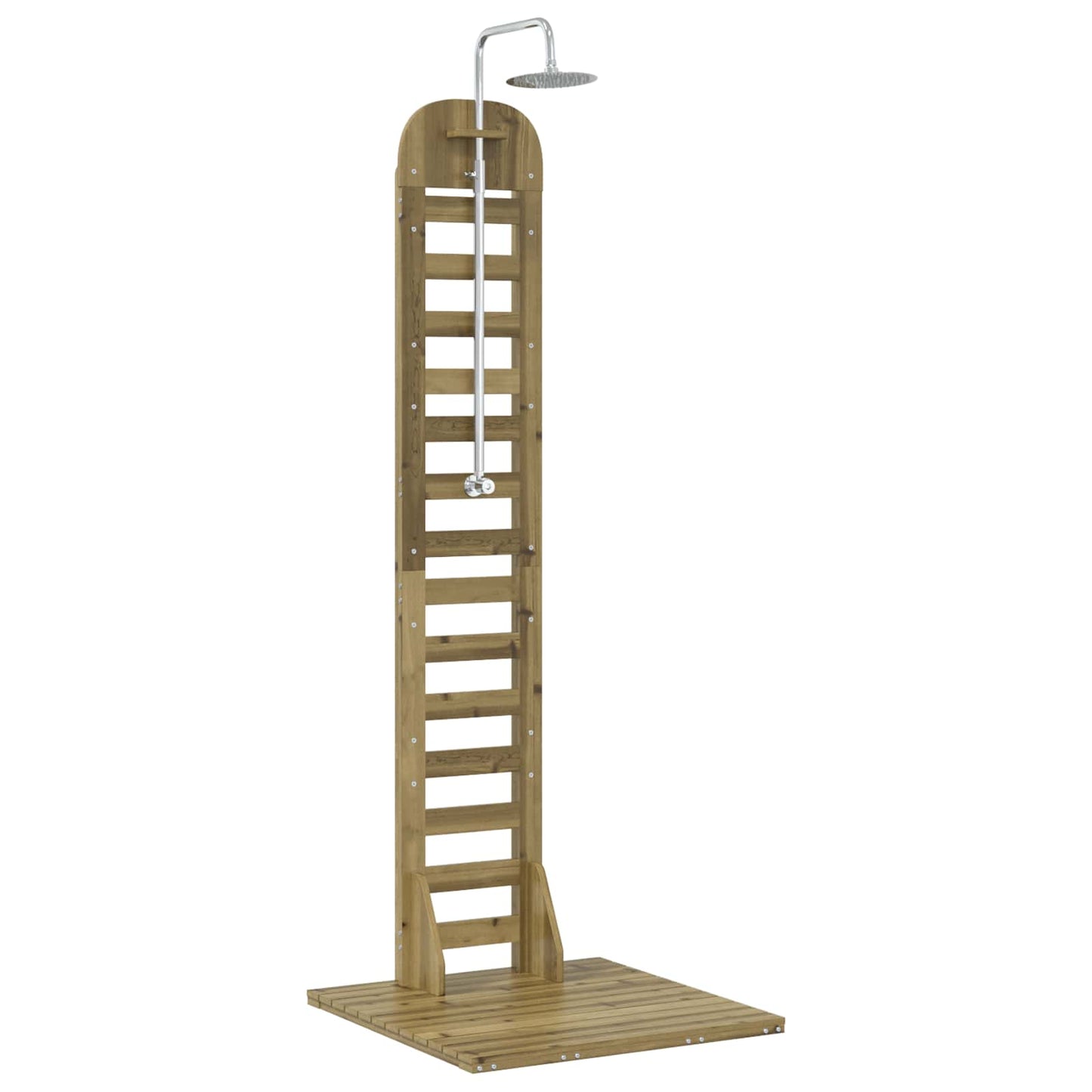 Outdoor Shower 223 cm Impregnated Pine Wood and Stainless Steel