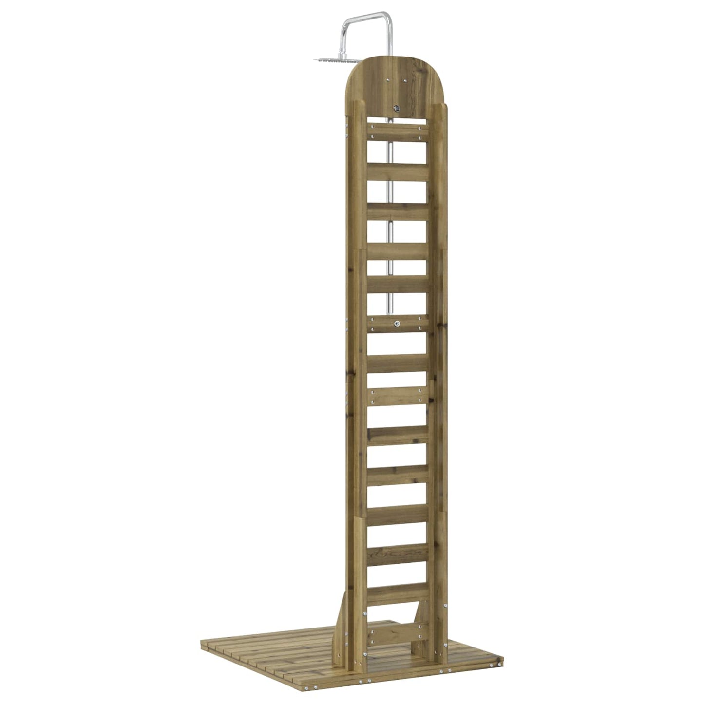 Outdoor Shower 223 cm Impregnated Pine Wood and Stainless Steel