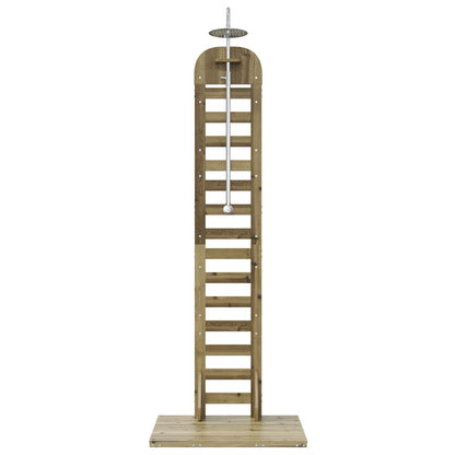 Outdoor Shower 223 cm Impregnated Pine Wood and Stainless Steel