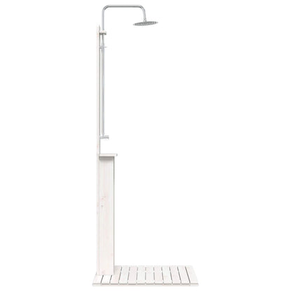 Outdoor Shower White 75 x 76 x 217 cm Solid Pine Wood