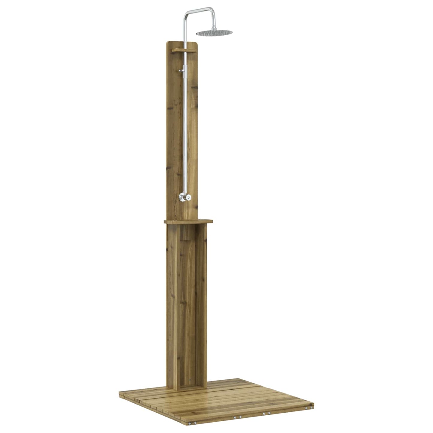 Outdoor Shower 206 cm Impregnated Pine Wood and Stainless Steel