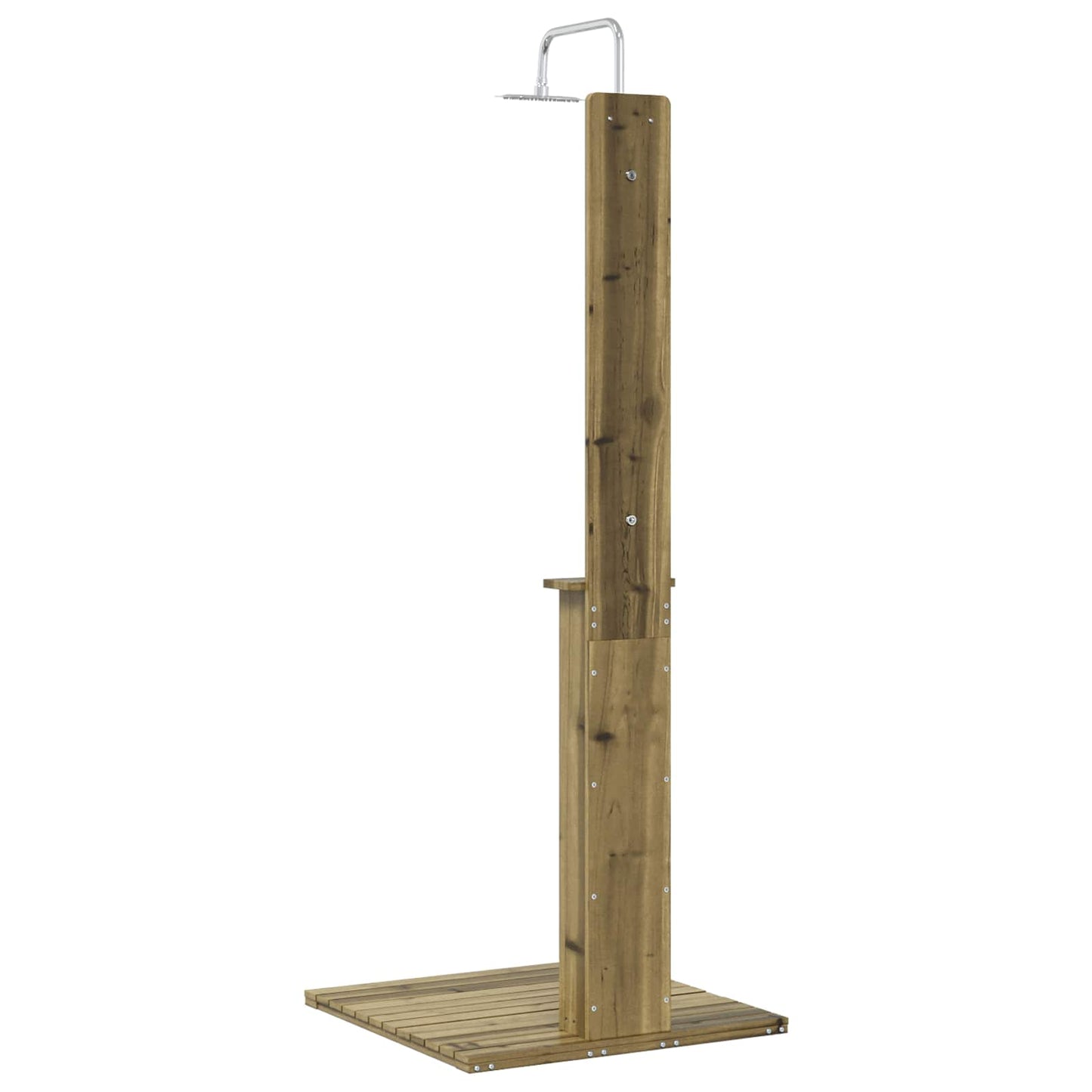Outdoor Shower 206 cm Impregnated Pine Wood and Stainless Steel
