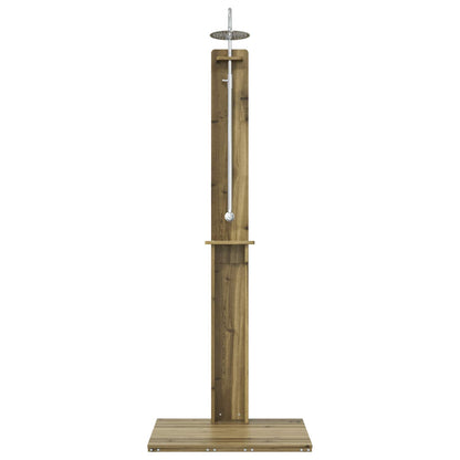 Outdoor Shower 206 cm Impregnated Pine Wood and Stainless Steel