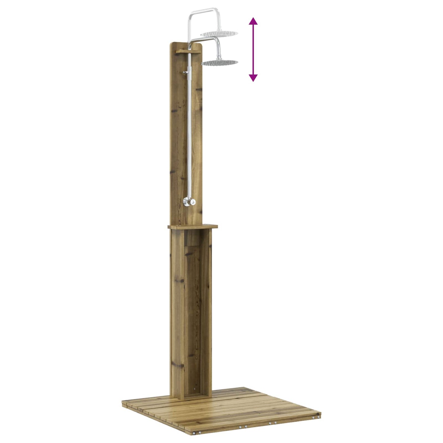 Outdoor Shower 206 cm Impregnated Pine Wood and Stainless Steel