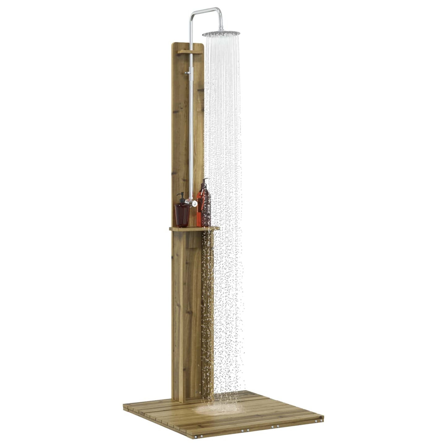 Outdoor Shower 206 cm Impregnated Pine Wood and Stainless Steel