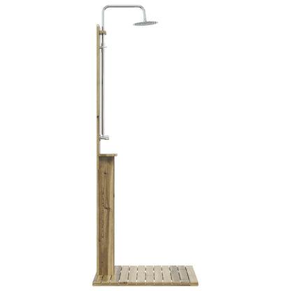 Outdoor Shower 206 cm Impregnated Pine Wood and Stainless Steel