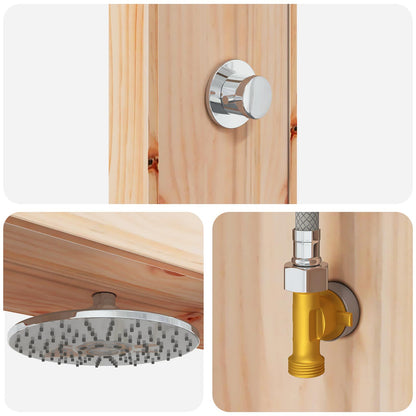 Outdoor Shower 226 cm Solid Pine Wood and Stainless Steel