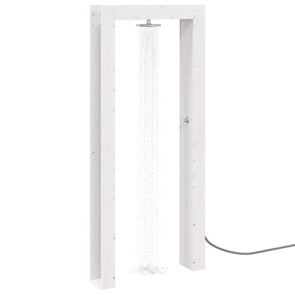 Outdoor Shower 226 cm Solid Pine Wood and Stainless Steel White
