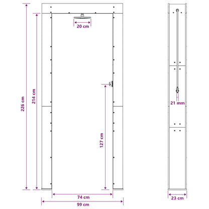 Outdoor Shower 226 cm Solid Pine Wood and Stainless Steel White