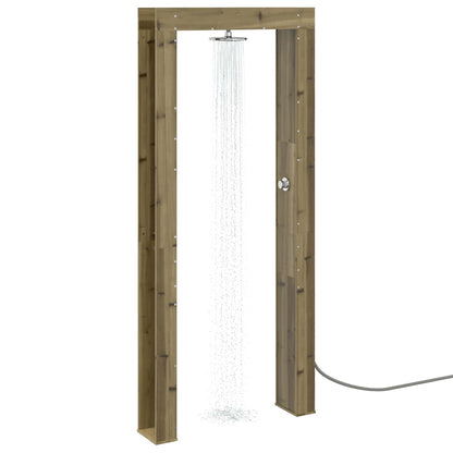 Outdoor Shower 226 cm Impregnated Pine Wood and Stainless Steel