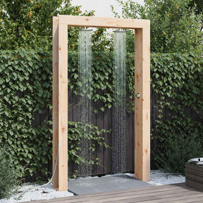 Outdoor Shower 226 cm Solid Pine Wood and Stainless Steel