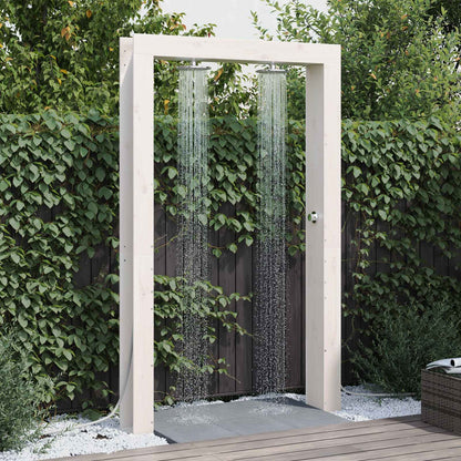 Outdoor Shower 226 cm Solid Pine Wood and Stainless Steel White