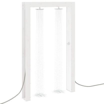 Outdoor Shower 226 cm Solid Pine Wood and Stainless Steel White