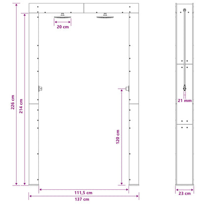 Outdoor Shower 226 cm Solid Douglas Wood and Stainless Steel