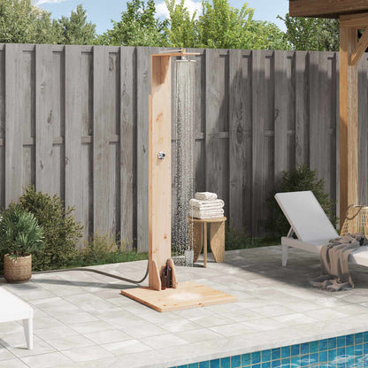 Outdoor Shower 214.5 cm Solid Pine Wood and Stainless Steel