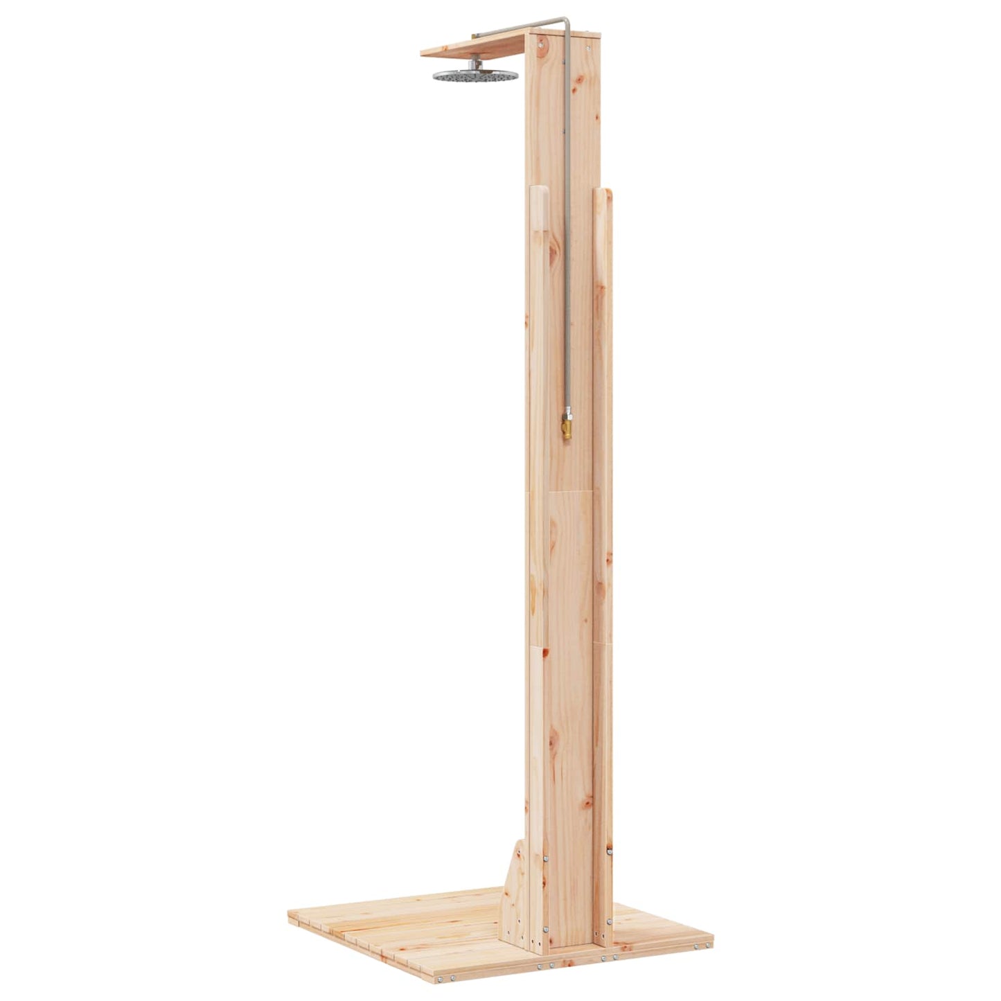 Outdoor Shower 214.5 cm Solid Pine Wood and Stainless Steel