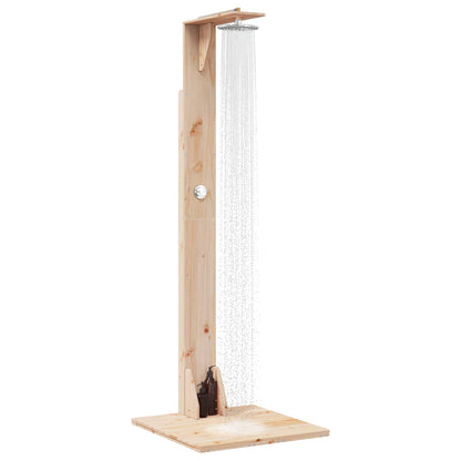 Outdoor Shower 214.5 cm Solid Pine Wood and Stainless Steel