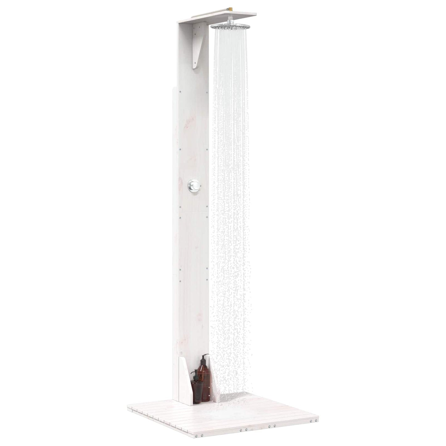 Outdoor Shower 214.5 cm Solid Pine Wood and Stainless Steel