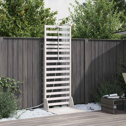 Outdoor Shower 225 cm Solid Pine Wood and Stainless Steel White