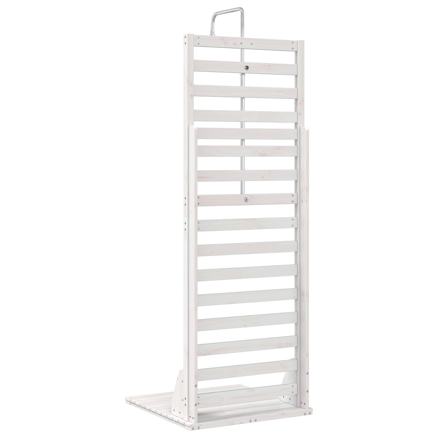 Outdoor Shower 225 cm Solid Pine Wood and Stainless Steel White